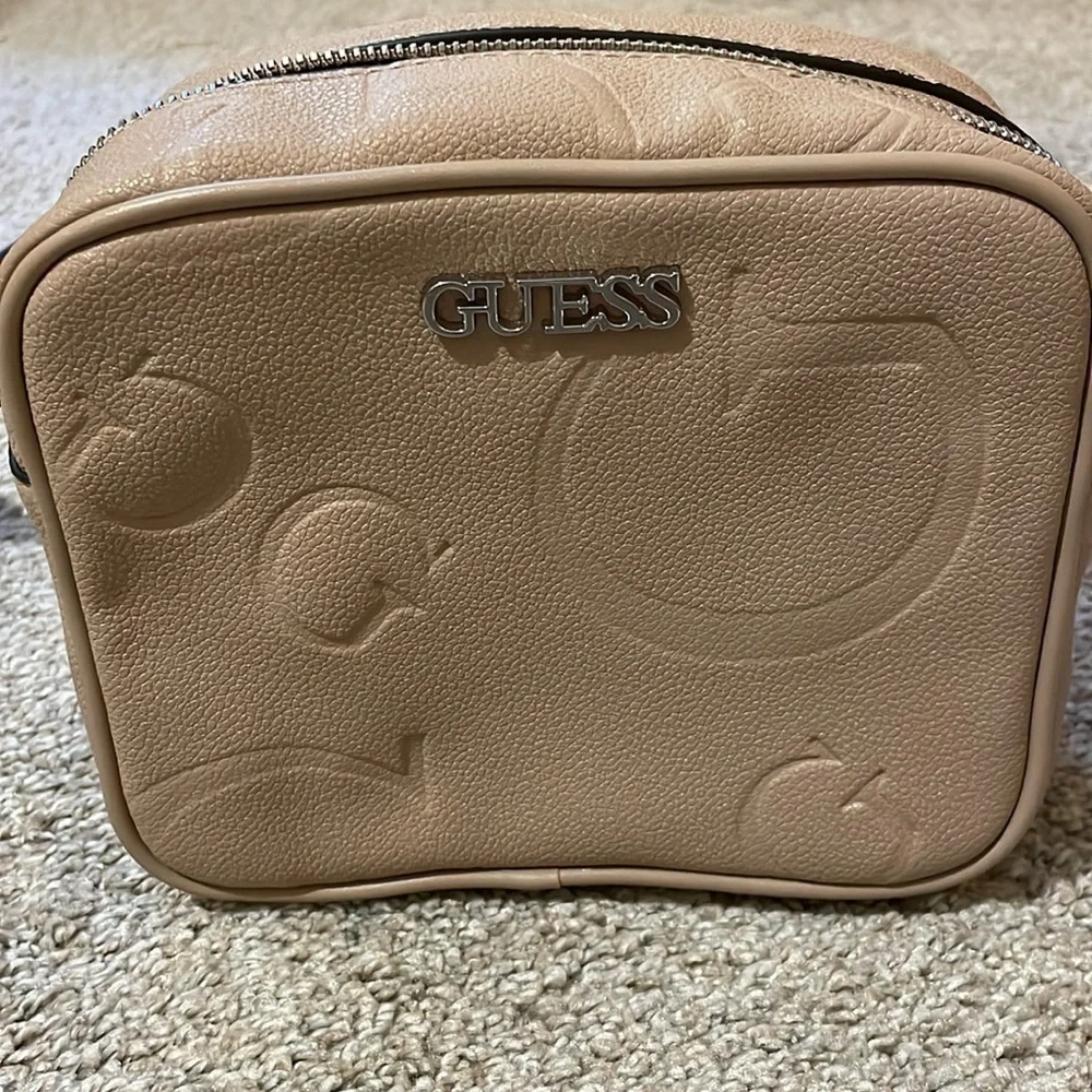 Guess Women Light Pink Printed Campos Mini Crossbody Sling Bag